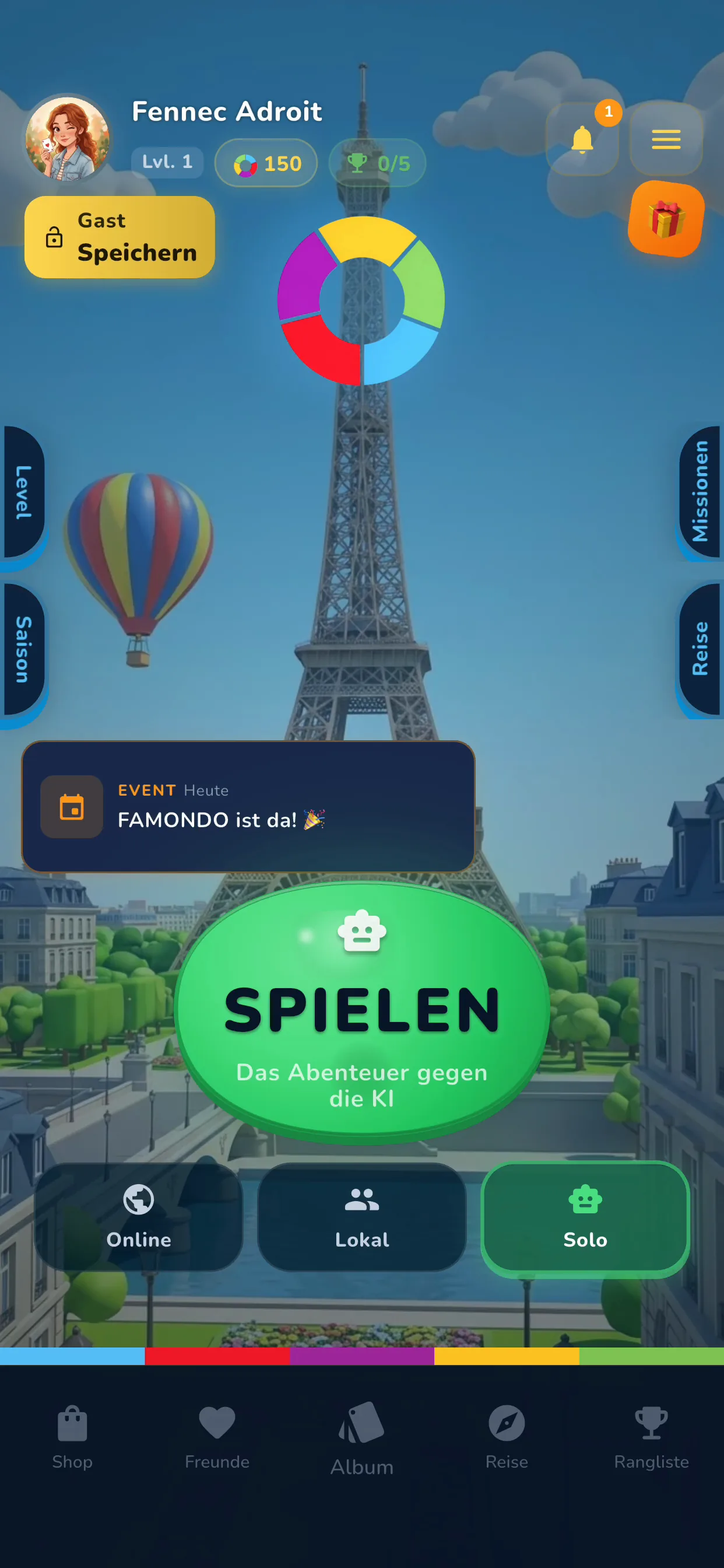 App — Startbildschirm