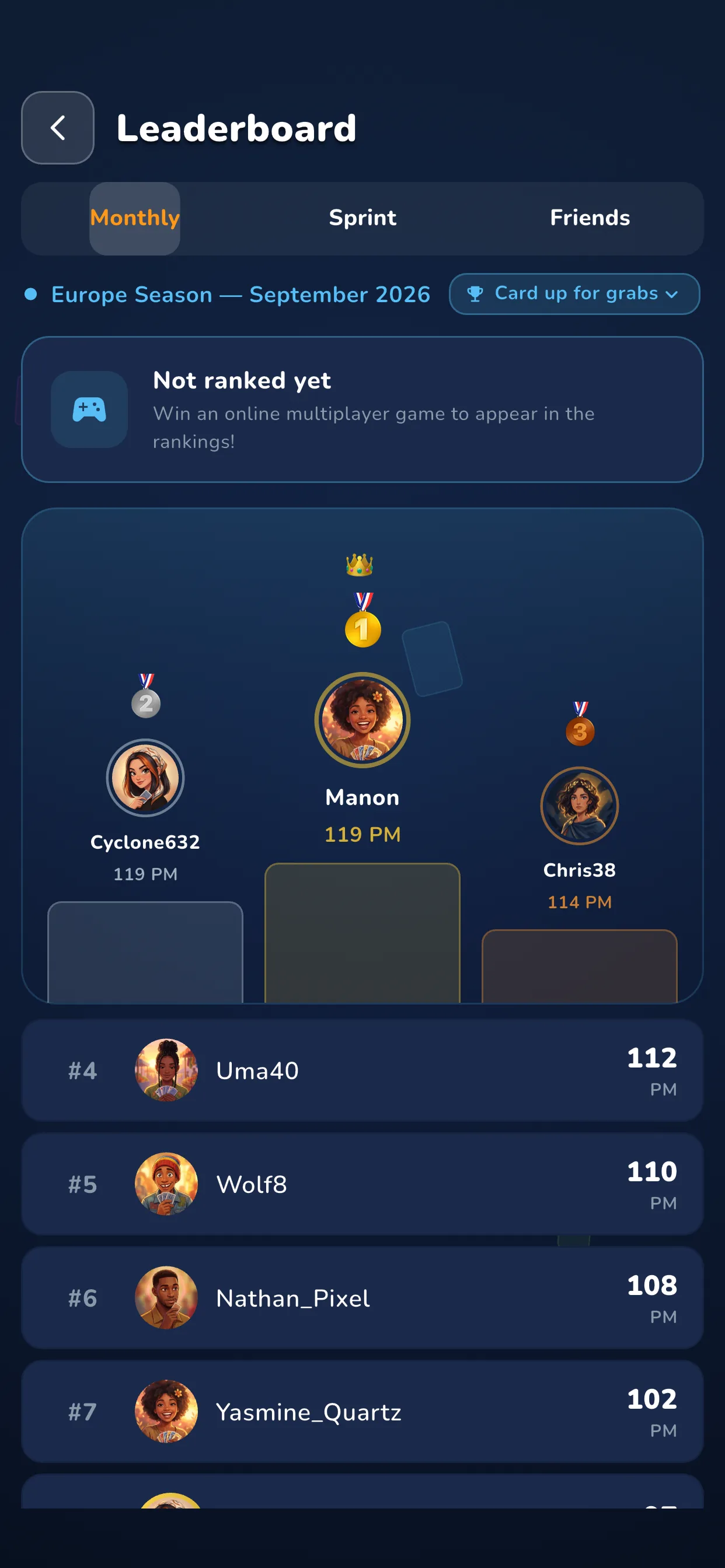 App — the leaderboard