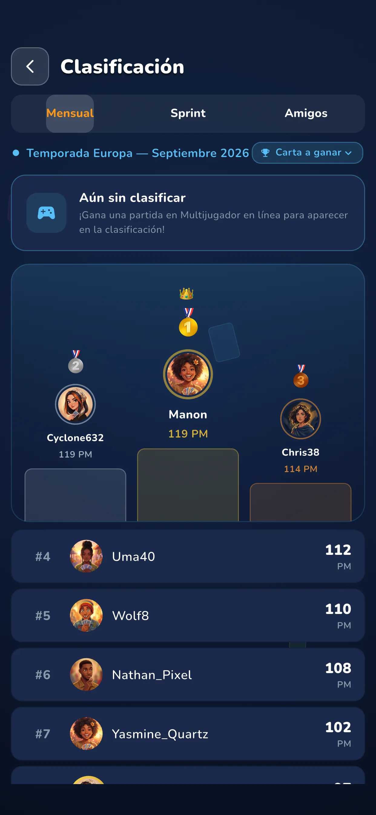 App — la clasificación