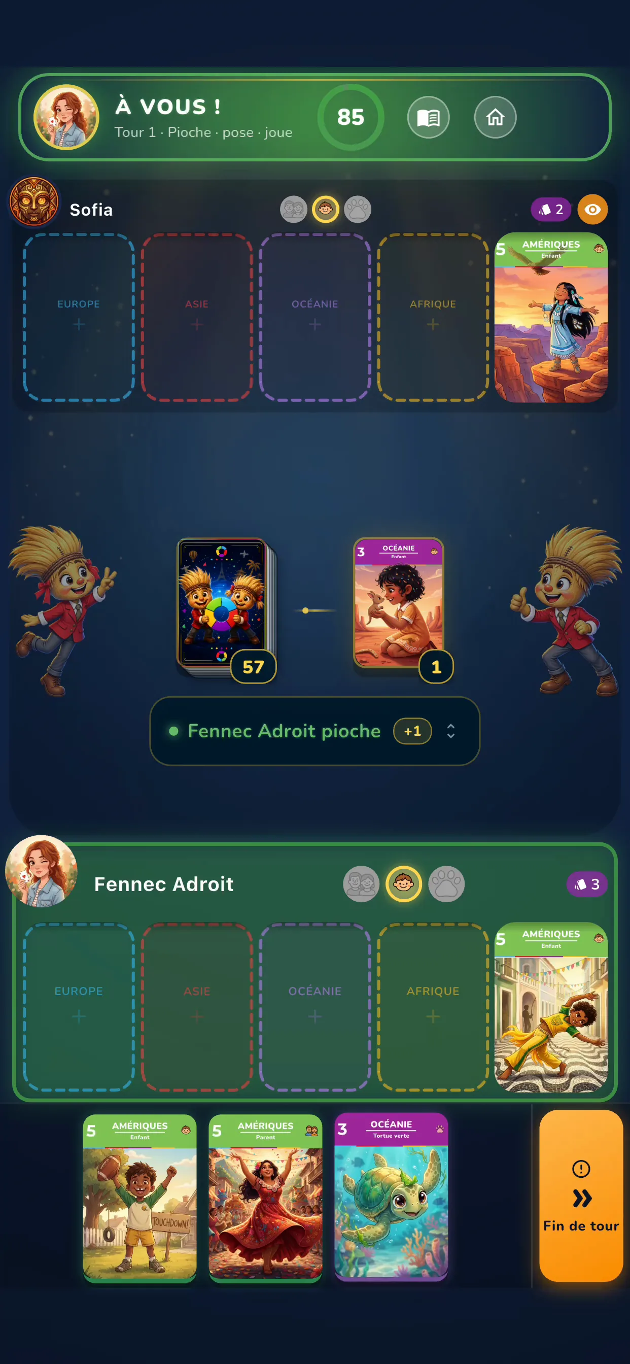 Application — une partie en cours
