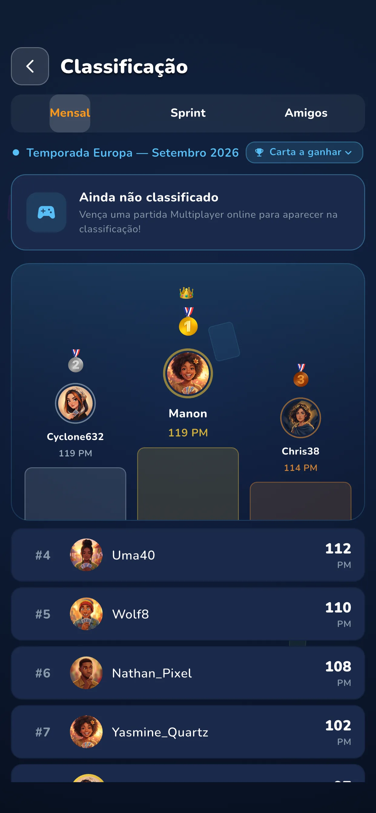 App — a classificação